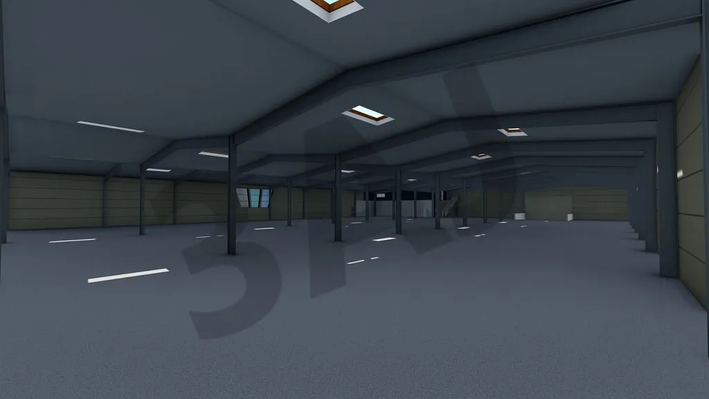 Volume intérieur de l'atelier, perspective 3D