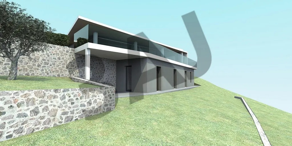 Perspective 3D de la villa posée sur sa restanque