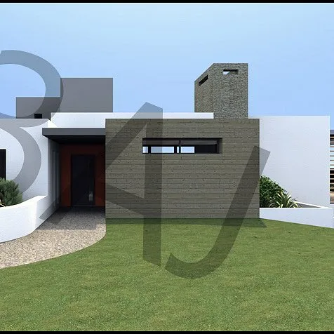 Perspective 3D de l'entrée de la villa M02